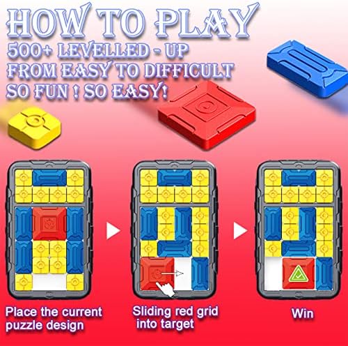 JRD&BS WINL Super Slide Games Klotski Toys For Boys Puzzles Toys For 3-12 Year Old Educational Learning Toys For All Age 500 Entertaining Fun & Mind Training IQ Puzzles Slide Brain Game For Kids Black 3 51gtGGmekQL. AC