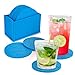 Produktbild Filz Untersetzer rund 10 Stück, Eletorot untersetzer gläser Blau mit Box für Getränke, Tisch, Tassen, Bar, Glas, als Glasuntersetzer/filzuntersetzer für Glas und GläserFarbe wählbar