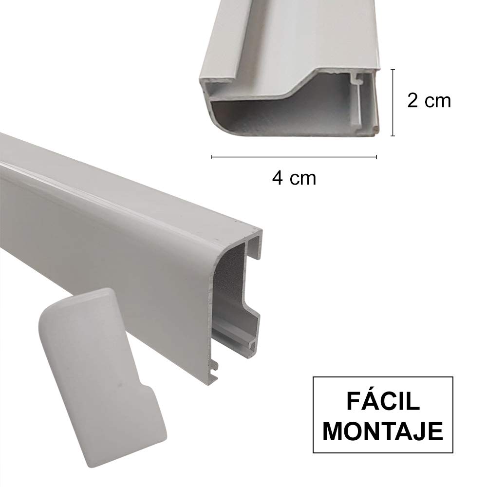 Cortinas - Tenda in corda per esterni, in plastica PVC e barra in alluminio, ideale per terrazze e verande, anti-mosche, grigio, 210 x 120 cm
