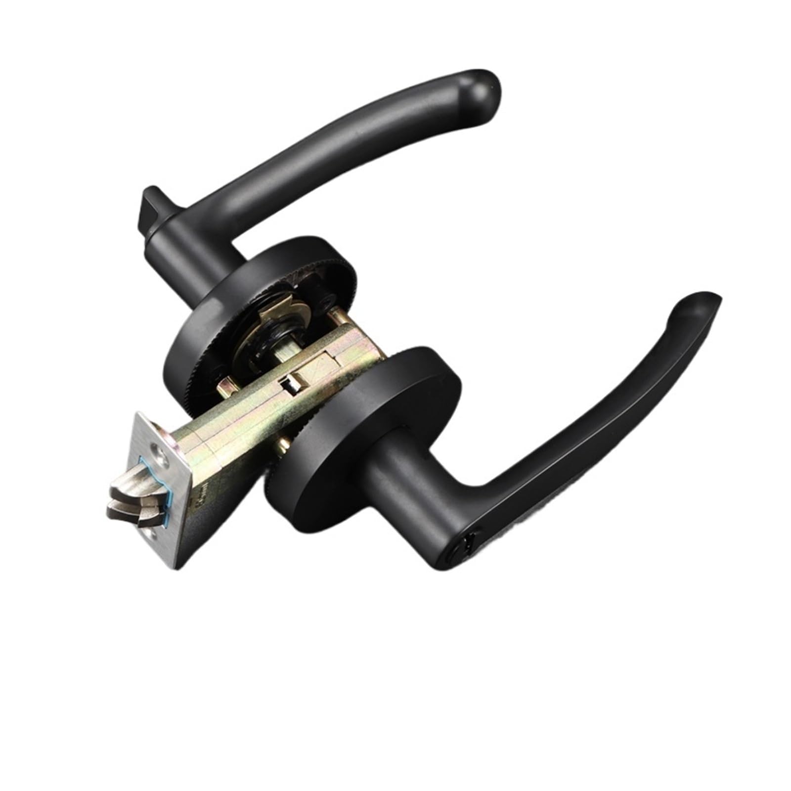 Sjloynwq Dumb Black Bk_60mm Door Lock Household Three-Pole Single-Tongue Round Silent Anti-Theft Door(Dumb Black Bk_60mm)