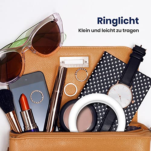 Nalezuns Ringlicht, Handy Ringleuchte, Mit DREI Farbmodi,USB-Laden, 40 LEDs Selfie Licht Geeignet für Handys,Tablets,Laptops,Zoom-Meetings,Make-up,Vlogging, Videokonferenzen,Phone