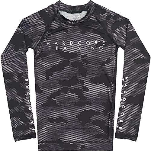 Hardcore Training Kids Rash Guard Hexagon Camo Compression Base Layer Tights No Gi BJJ Fitness Workout Running Boxing2