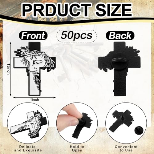 50 Pcs I Love Jesus Religious Lapel Pins Christian Enamel Bible Verses Pins Badges Bulk Metal Badge Brooch Inspiration Enamel Lapel Set for Appreciation Father's Day Gifts3