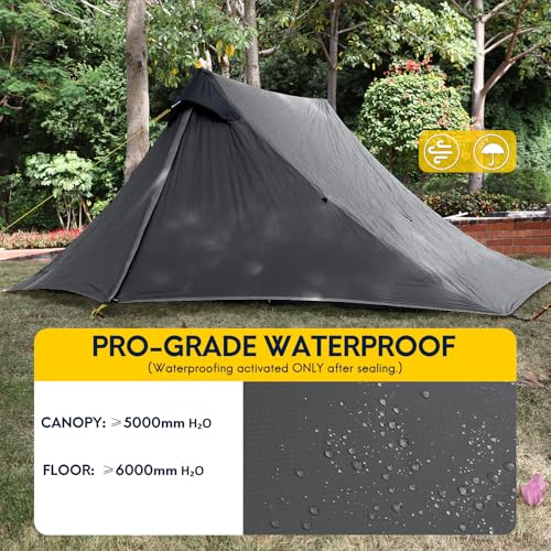 Image of LANSHAN Ultralight Waterproof 1-2 Person Backpacking Tent | Ultralight waterproof nylon, pitch anywhere, for camping & travel.