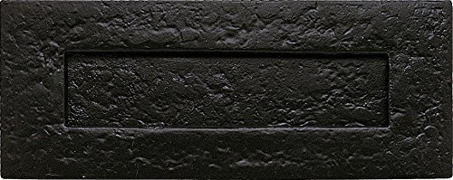 Forge Hardware Studio Antique Black D&H™ Reproduction Plain Semi Flush Letter Box Plate Cover 10.1/2" X 4.1/4" Inches - 268Mm X 108Mm