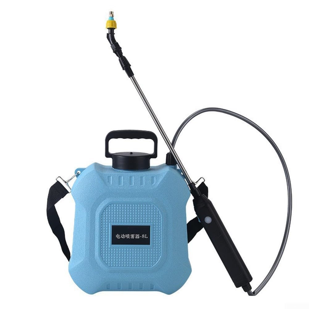 Spruzzatore Elettrico Ricaricabile da Giardino, Serbatoio da 5 l, Pompa autoadescante con Asta Estensibile per Uso Fertilizzante e erbicida (8 L)