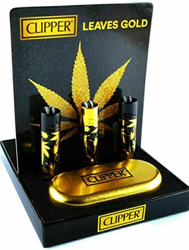 Limited Edition - Clipper Lighter ® Deep Laser Engraved Personalised Gold Leave Metal - Engraving Included for Birthdays, Anniversaries, Weddings and Valentines - Gold Leave