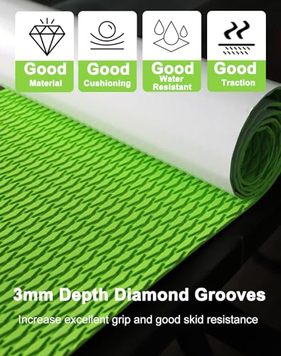 Image of Hjdeck Universal Sufboard Pad EVA Foam Boat Flooring 31.5 inchx21.6 inch Non-Slip Deck Grip Mat Marine Carpet for Yacht Boat Kayak Decking Golf Cart