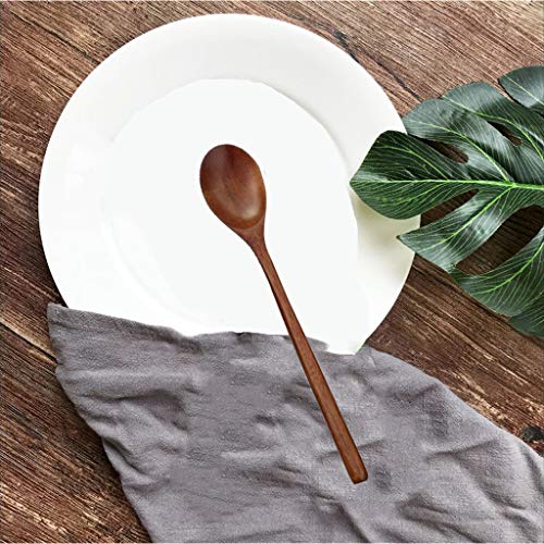 T TOOYFUL 6 Stuks Lange Lepels Houten Koreaanse Stijl 9 ''Inch Natural Wood Soep Koken - Image 7