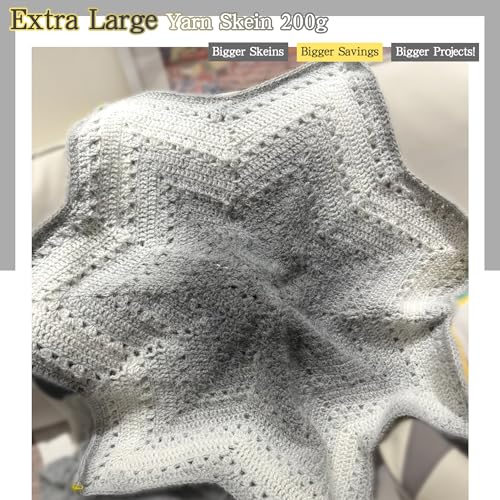 Image of Katech Ombre Yarn for Crocheting-Large Skein of Gradient Yarn Cake-2 Pack of 200g /7.05 oz-80% Acrylic,20% Nylon- #4 Medium-Perfect for Star Blankets, Scarves, Shawls and Garments (F)