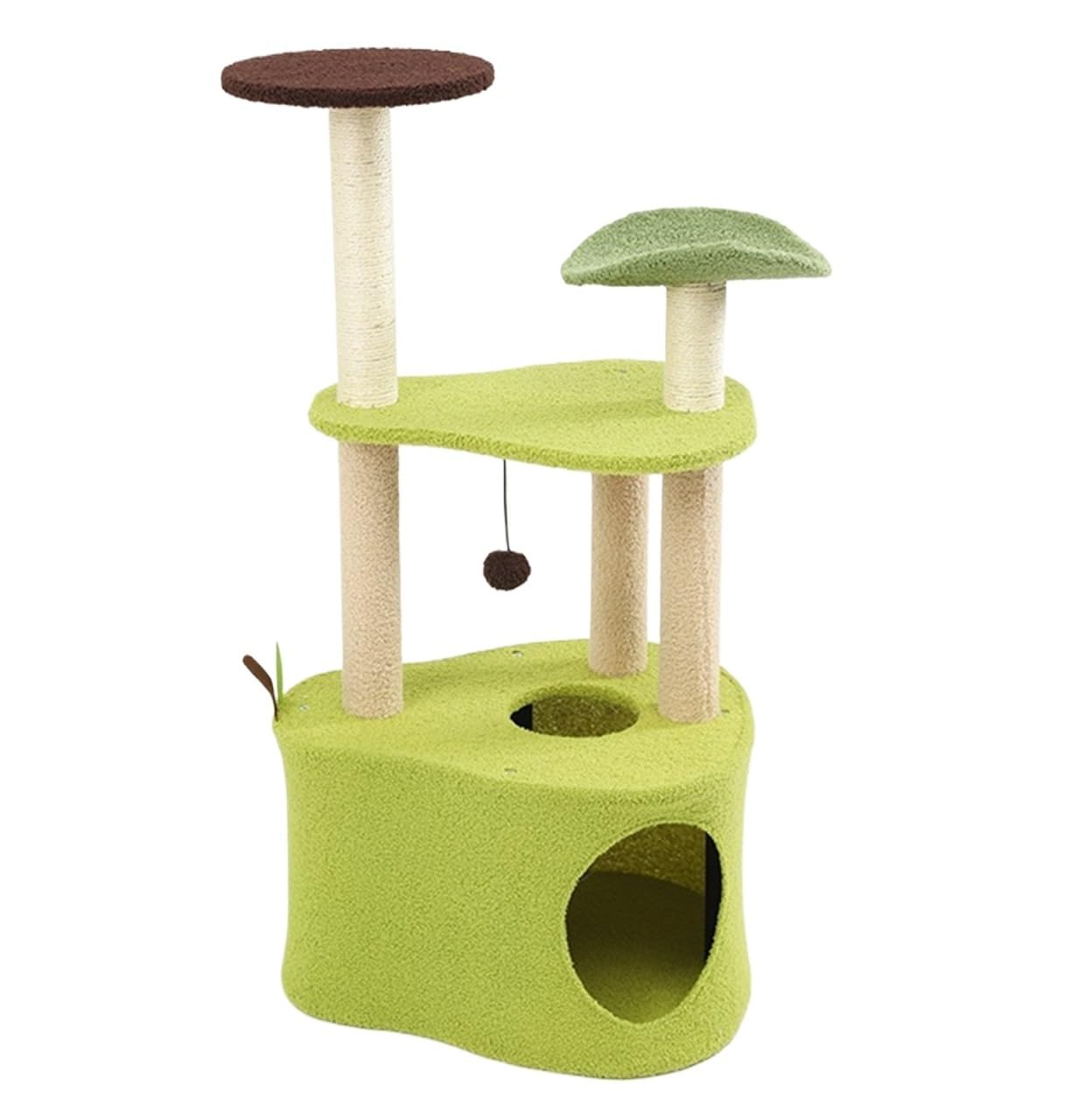 Albero Tiragraffi per Gatti Piattaforma di Riposo Tiragraffi per Gatti in Sisal con Avocado E per da Interno(54 * 107cm)