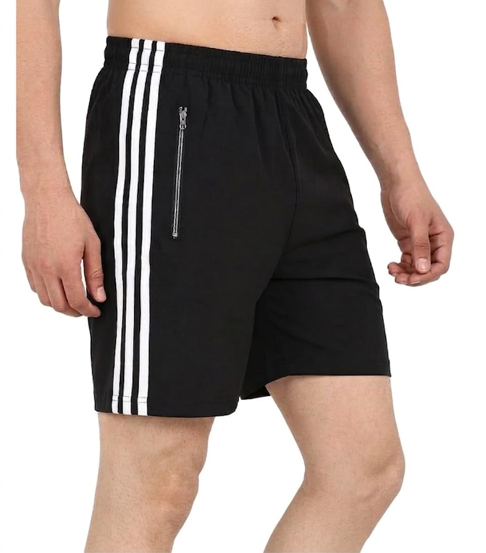 Men's Regular Fit Bermuda Shorts, 100% Cotton, Breathable, Flat Front, Mid Rise, Sports, with Zip Pocket-image-37