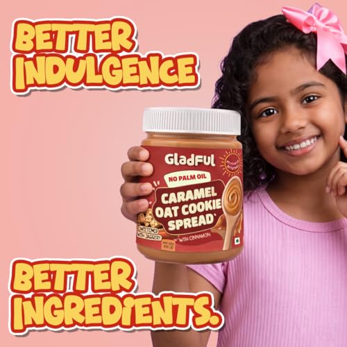 Image of Gladful Caramel Oat Cookie Spread | 300g | No Palm Oil | No Refined Sugar | Smooth & Creamy | Clean Ingredients