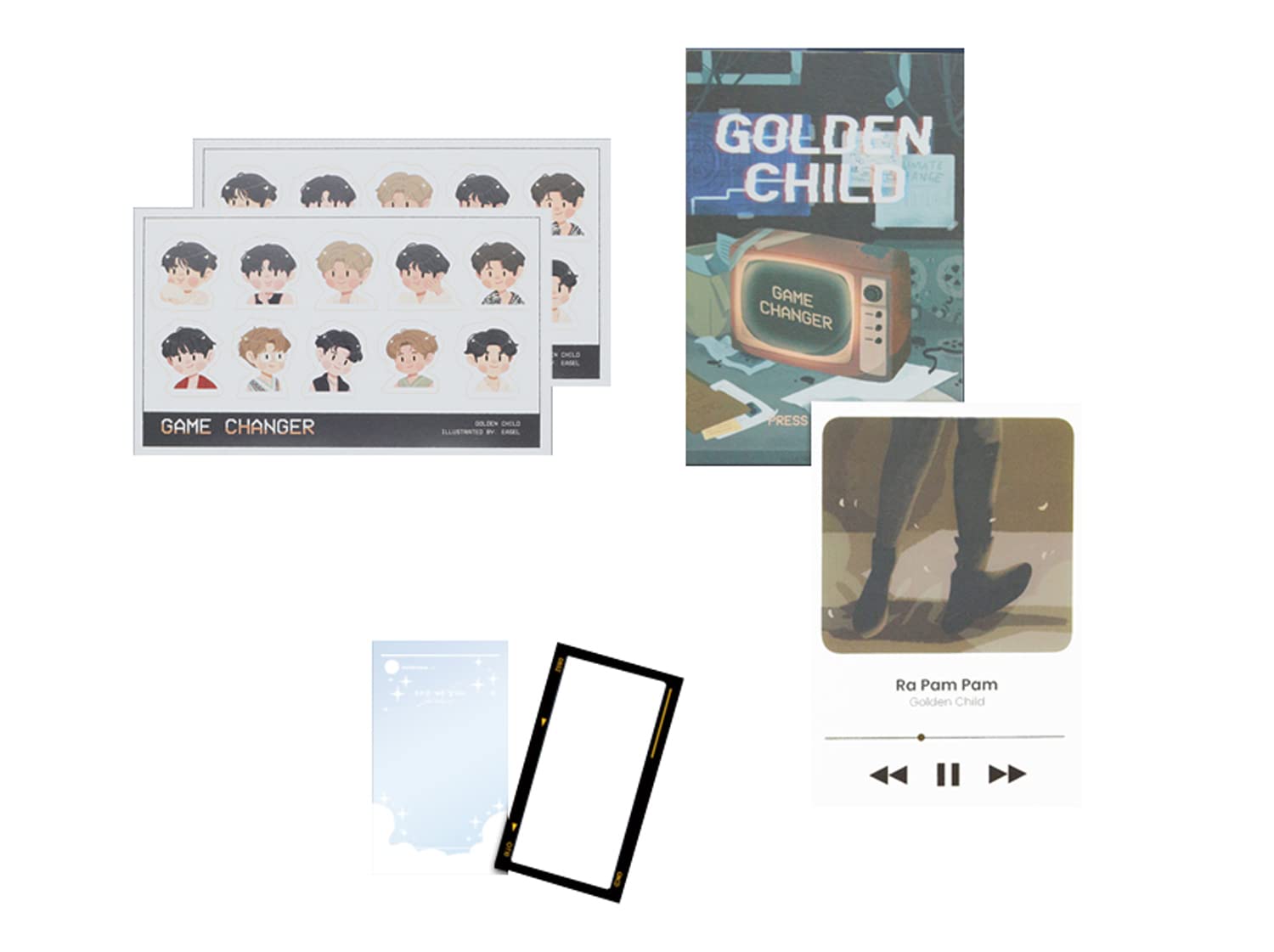 Golden Child GNCD Stickers Postcards Photocards Comeback Commemorative Deco Photocards Lomo Cards Stickers Pack for Laptop for Phone Fanarter Collaboration Goods