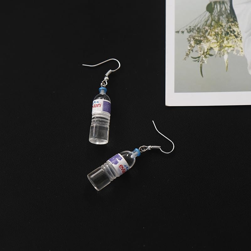 Funny Earrings Sweet Fresh Handmade Colorful 3D Cut Dinosaur Bottle Flower Eggs Simulation Animal Food Dangle Earrings for Women Environmental theme - Image 5