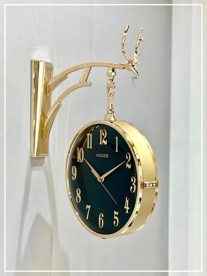 EUROXO Luxury Round Wall Hanging Double Sided 2 Faces Retro Station Wall Clock (Model-1, White) (B0CKTJ5B4C) Amazon Price History, Amazon Price Tracker