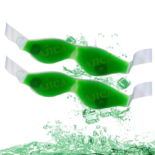 Image of Aloe Vera Cool Gel Eye Mask Summer Ice Cooling Sleeping Mask for Eye Patches Remove Dark Circles Fatigue Cool Eyes Patch Pads Eye Care (Green Aloe Mask, Pack of 2)