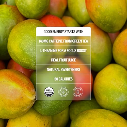Image of GURU Organic Energy Drink, Peach Mango Punch, 12 Fl Oz, 24 Pack