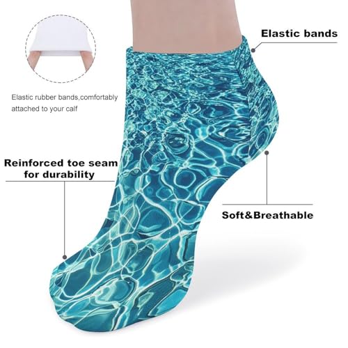 Blue Aqua Pool Water Socks Low Cut Ankle Short Sock Novelty Casual Invisible Liner Socks for Men Women3