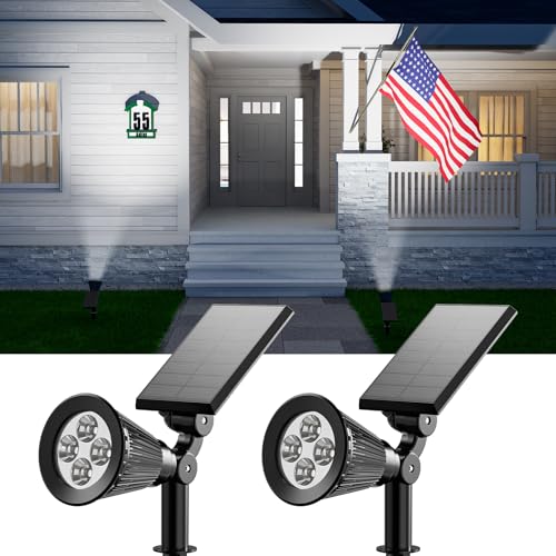 2 Pack Solar Spotlights Outdoor Waterproof for Flag, Tree, Statue,