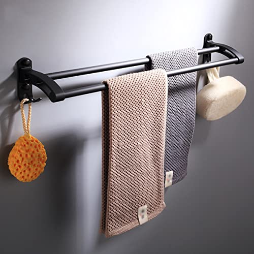 Porte-serviettes double couche support mural accessoires de bain noir