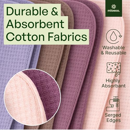 Image of mioeco 24 Pack Multicolored Reusable Paper Towels - Nature Friendly - Organic Cotton Alternative - Thick, Strong, Paperless Kitchen Dish Cloths - Reusable Napkins - Dish Towels - Cloth Napkin
