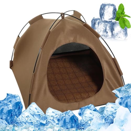 Cama tienda para gatos espaciosa que alivia el calor en patio 8