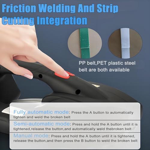 Reggiatrice elettrica con motore brushless, saldatura automatica e controllo della tensione | Per reggiatura in acciaio plastico PP/PET
