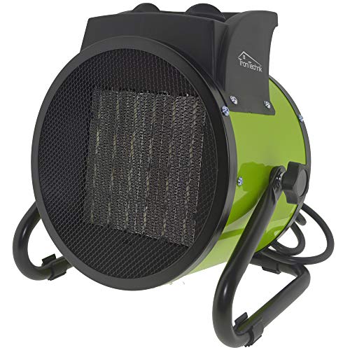 Tronitechnik® 3000W Elektroheizer Heizlüfter Bauheizer Keramik Heizstrahler elektrisch Heizgerät mit Thermostat Elektroheizer mit 3 Heizstufen, Heizgebläse für Innen- und Außen