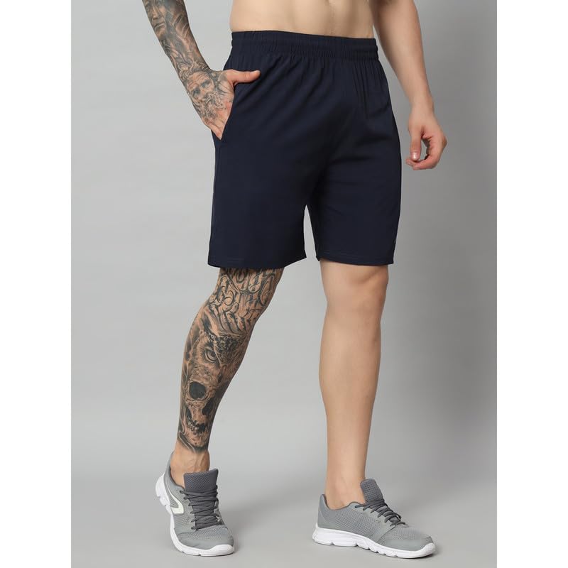 Image of ATICX Polyester Shorts for Men - Quick Dry Lightweight with Zipper Pockets - Gym, Running, Jogging, Training Half Pants for Basketball, Swimming, Badminton, Cycling, Football, Outdoor & Home Wear