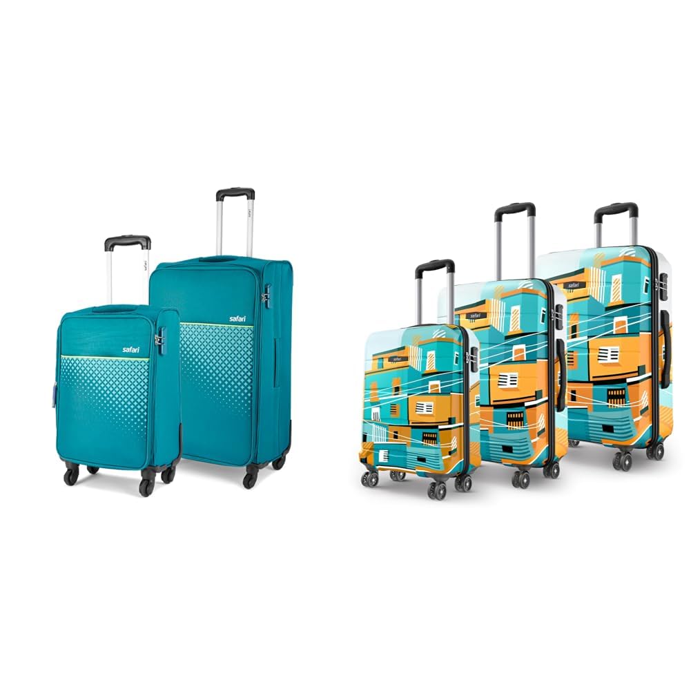 Set of 2 Prisma Neo (Cabin + Medium) Trolley Bags Polyester Expandable Soft Luggage, 4 + Oasis 55, 65 & 77 Cms Polycarbonate Trolley Bag, Printed Cabin 8 Wheels Spinner Travelling-image-39