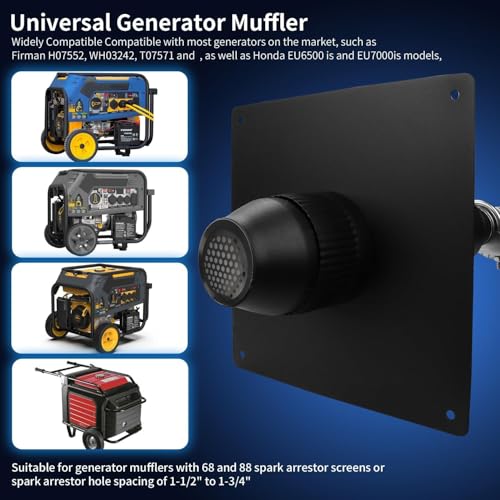 2026 Upgraded Generator Exhaust Extension Silencer Kit with Insulated Through-Wall Mounting Plate Reduce Noise By 52% Compatible With Firman H07552 Wh03242 T07571/3 Honda Eu6500/7000is Muffler by CINVEI - Image 6