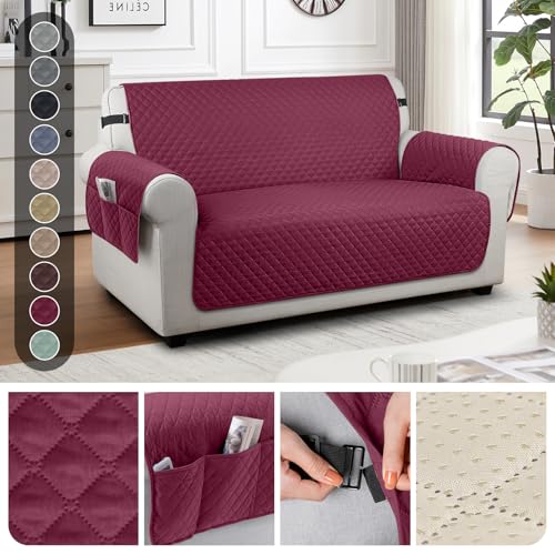 Image of TAOCOCO Sofa Covers 2 Seater,Settee Covers,Non Slip Sofa Covers,Sofa Slipcovers,Pet Couch Covers,Washable Sofa Protectors for Dogs(Red)