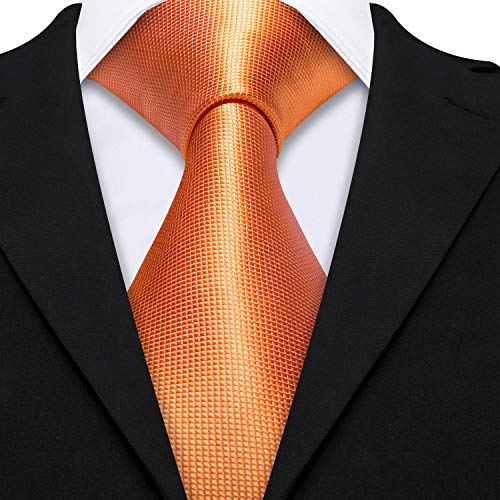 Image of Barry.Wang Tie Sets for Men Silk Stripe Necktie Woven Checkered Handkerchief Cufflinks Formal Business Wedding