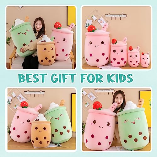 Bobomon Bubble Tea Kuscheltier PlüSchtier XXL SüßE Kissen, Kawaii Bubble Tea Cup Plushie Stofftier Boba Teetasse PlüSch Spielzeug Deko (Kaffee, 23cm)