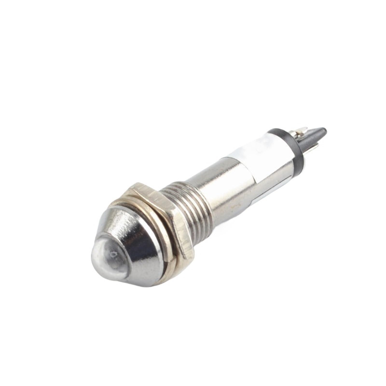 1/5/10 unidades de luz de señalización LED de trabajo pequeña de metal de 8 mm XD8-2 redonda de cobre, luz azul, blanca, roja, verde y amarilla, 12 V, 24 V, 220 V(White,5pcs,220V)