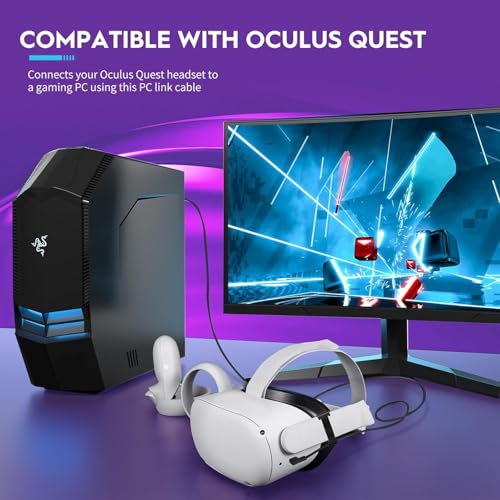 Image of New World 16FT Link Cable for Meta Oculus Quest 3,Oculus Quest 2 /Pro, High-Speed Data Transfer Charging Cord Cable, USB 3.2 A to C Charger Wire for Oculus Quest VR Headsets Gaming PC /Steam VR