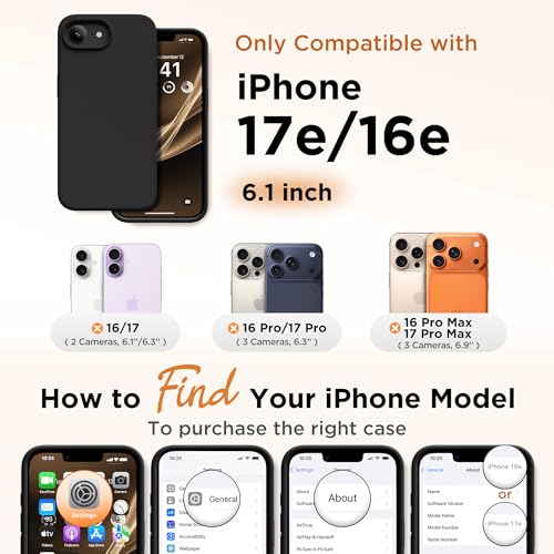 Image of GolbinBox Magnetic for iPhone 17e /16e Case, Silicone Cover, Black