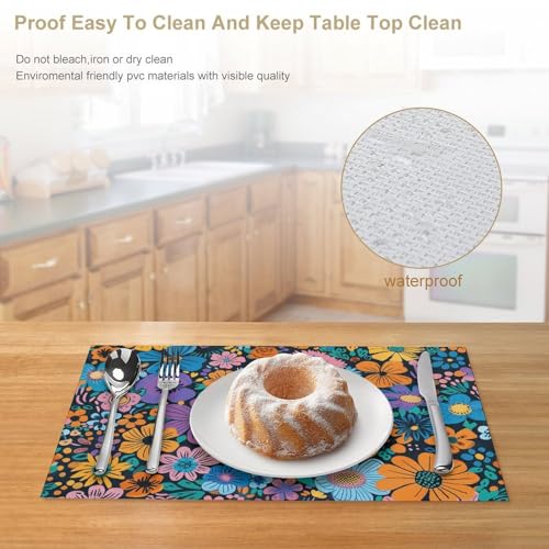 Set de table anti-chaleur et imperméable jaune en PVC pour préserver vos meubles - 5