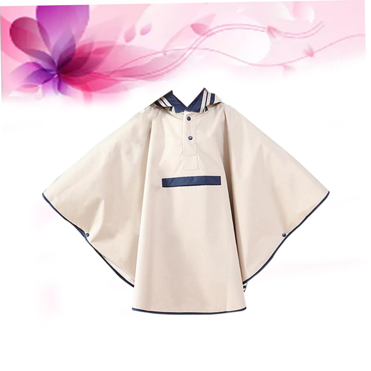 MAGICLULU Poncho per Cappuccio Allungato, Mantellina Antipioggia Ecologica Blu Scuro, Giacca Antipioggia Leggera per Uso Quotidiano, Viaggi e Attività All’aperto