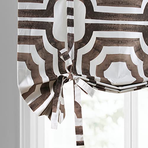 Image of HPD Half Price Drapes Room Darkening Tie Up Curtains 46 X 63 Inch Mecca Printed Cotton Window Roll Up Balloon Curtain for Living Room, Kitchen PRTW-TUD23-63 (1 Panel), Mecca Brown