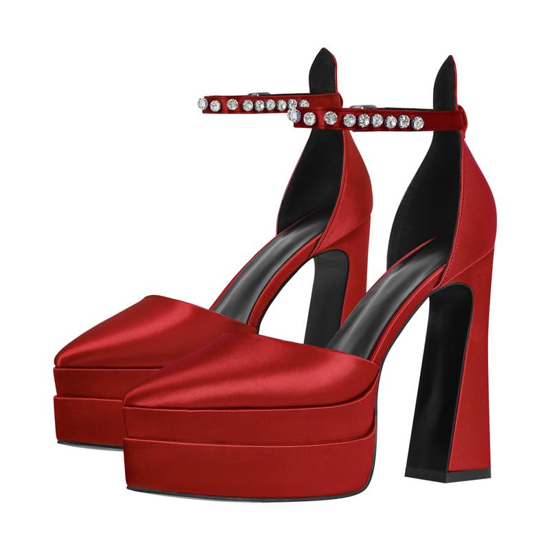 Image of Platform Heels Chunky Bow Ribbon Pumps | Party Shoes