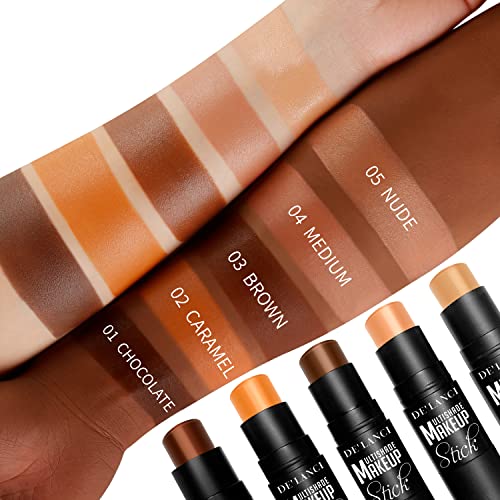 De'lanci Contour Stick, Concealer Stick Contour Cream With Brush, 2 In 1 Full Coverage Concealer Makeup Foundation Stick, Waterproof Nude Contour With Strong Malleability Performance (#05 Nude)… #TOP5