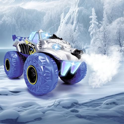 Dickie Toys Arctic Ice Monster Auto (25 cm) - Monstertruck für Kinder ab 3 Jahren mit Dampf-Funktion, Licht & Sound, Gummireifen, Freilauf, Monster Truck Spielzeugauto inkl. Batterien - 203754002