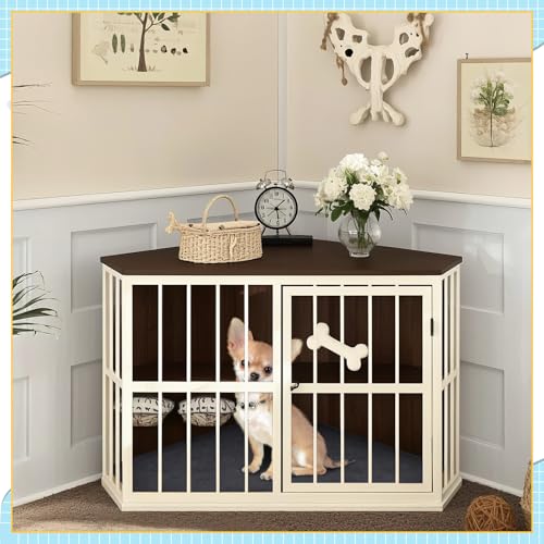 Image of Fanfanwin 42.5 Inch Waterproof Dog Crate Mat, Soft Plush Pet Blanket for Large Dogs, Non-Slip Corner Liner, Machine Washable (Only Mat)