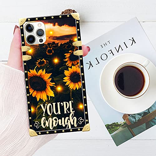 Luxury Square Case Iphone 11 Case, Fireflies Sparkles Sunflowers Iphone 11 Cases For Women Girls,Full Body Soft Tpu Metal Plating Corner Shockproof Protection Bumper Back Cover Case For Iphone 11 #TOP5