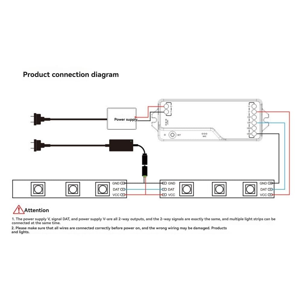 LED Controller WLAN-LED-Controller 5-24V, 700 Pixel IC, Tuya App