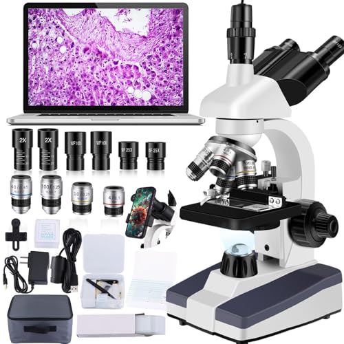 Trinocular Microscope 40X-5000X with HD USB Camera