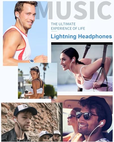 Image of Wired Headphones for iPhon Earbuds with Lightining Connector (Built-in Microphone & Volume Control) Compatible for IP 14 /13 /12 /11 /XR /XS /X /8 /7 /Pro Max