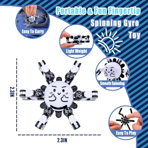 Transformable Fidget Spinners Toys for Adults Anxiety,Sensory Toy for Teens and Kids ADHD Autism Relief Stress,Cool Fingertip Gyros Party Favors Gift for Boy Girls Birthdays Stocking Stuffers